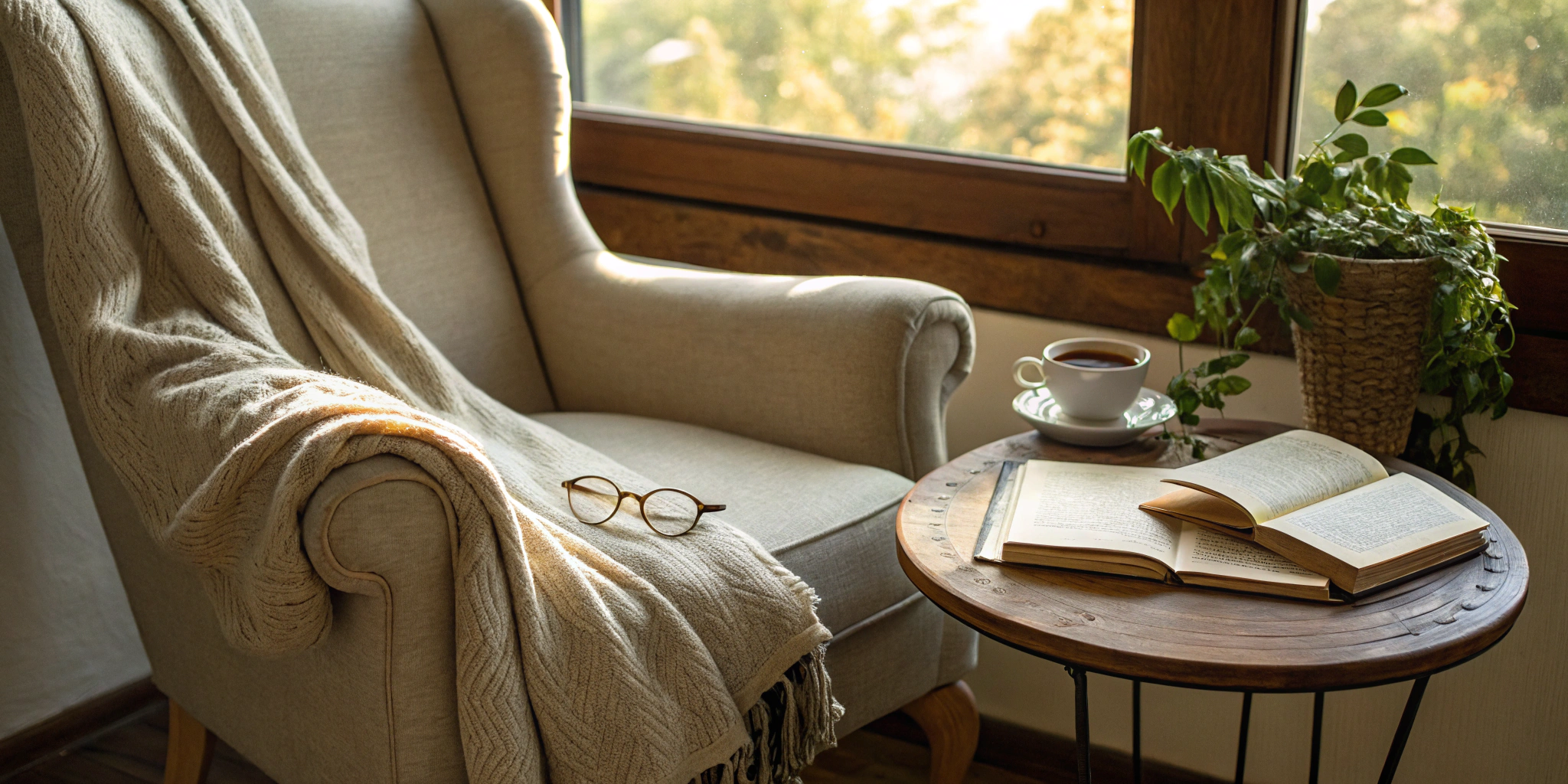 Reading Genius® 3.0 Blog 72 Cozy reading nook with an open book, perfect for activities to increase reading fluency.