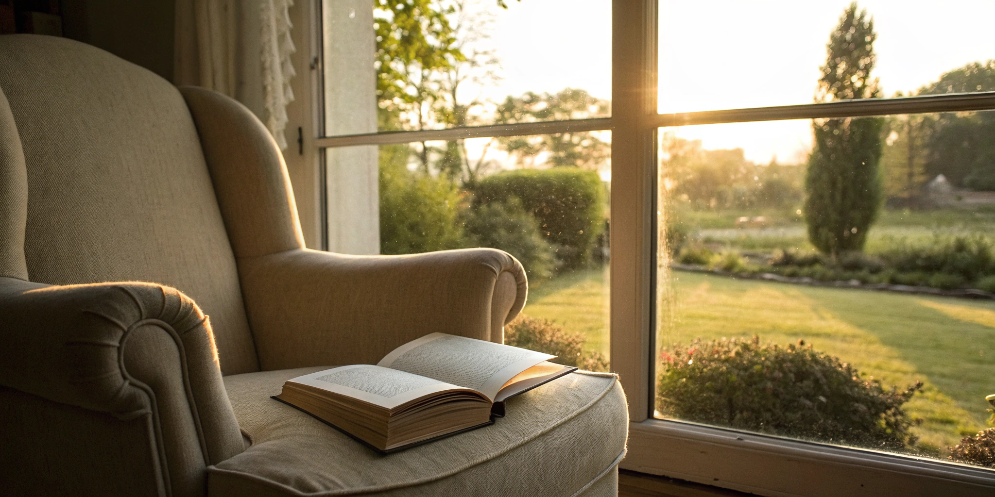 Reading Genius® 3.0 Blog 59 An open book in a quiet armchair, showing how to focus on reading without getting distracted.
