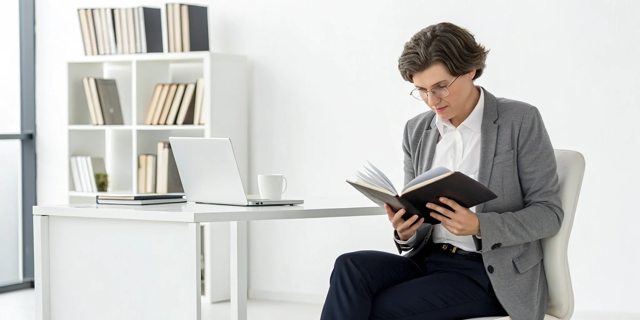Reading Genius® 3.0 Blog 19 A person at a desk researching the best online course for reading comprehension on a laptop.