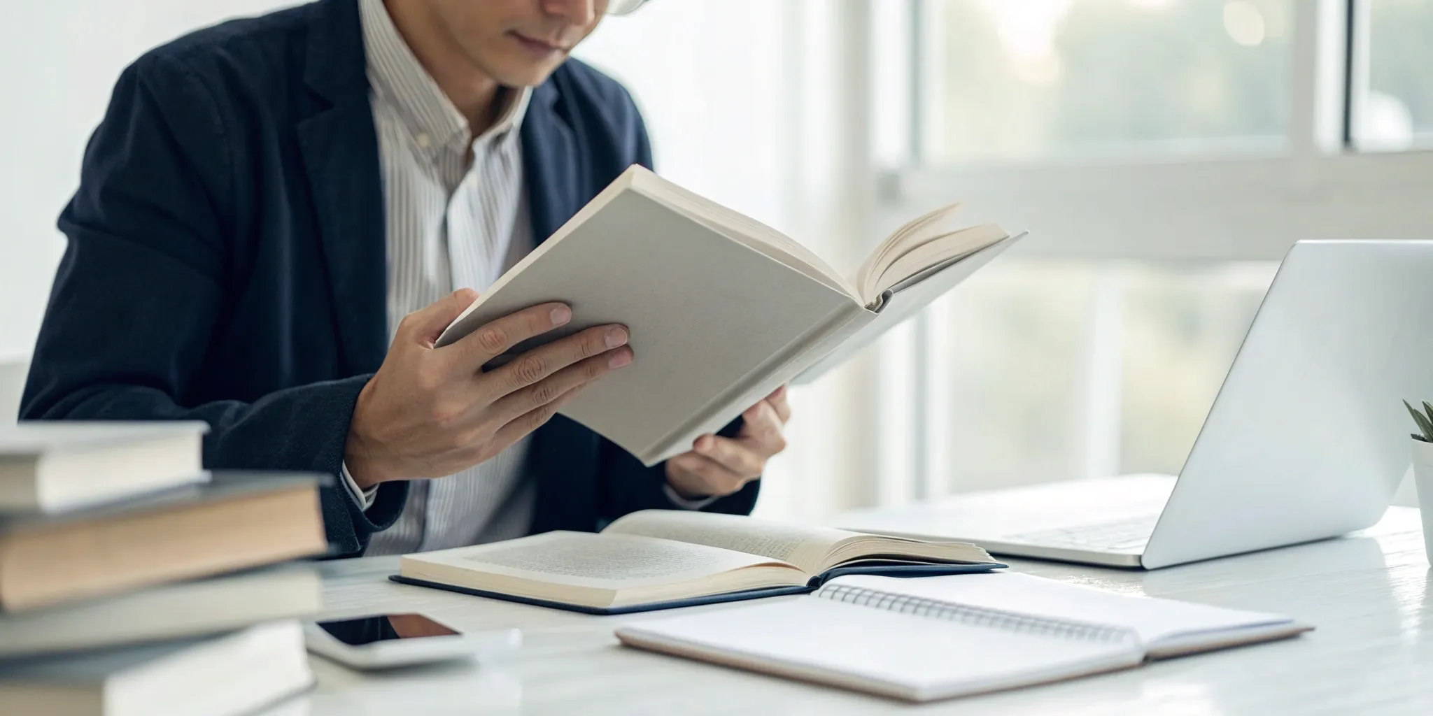 Reading Genius® 3.0 Blog 13 Man reading a book and learning how subvocalization slows down reading speed.