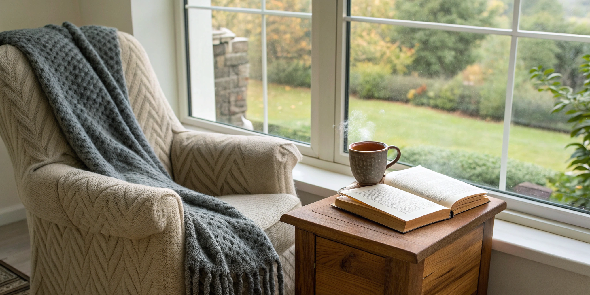 Reading Genius® 3.0 Blog 38 A quiet reading nook with an open book, ideal for mastering effective reading strategies.