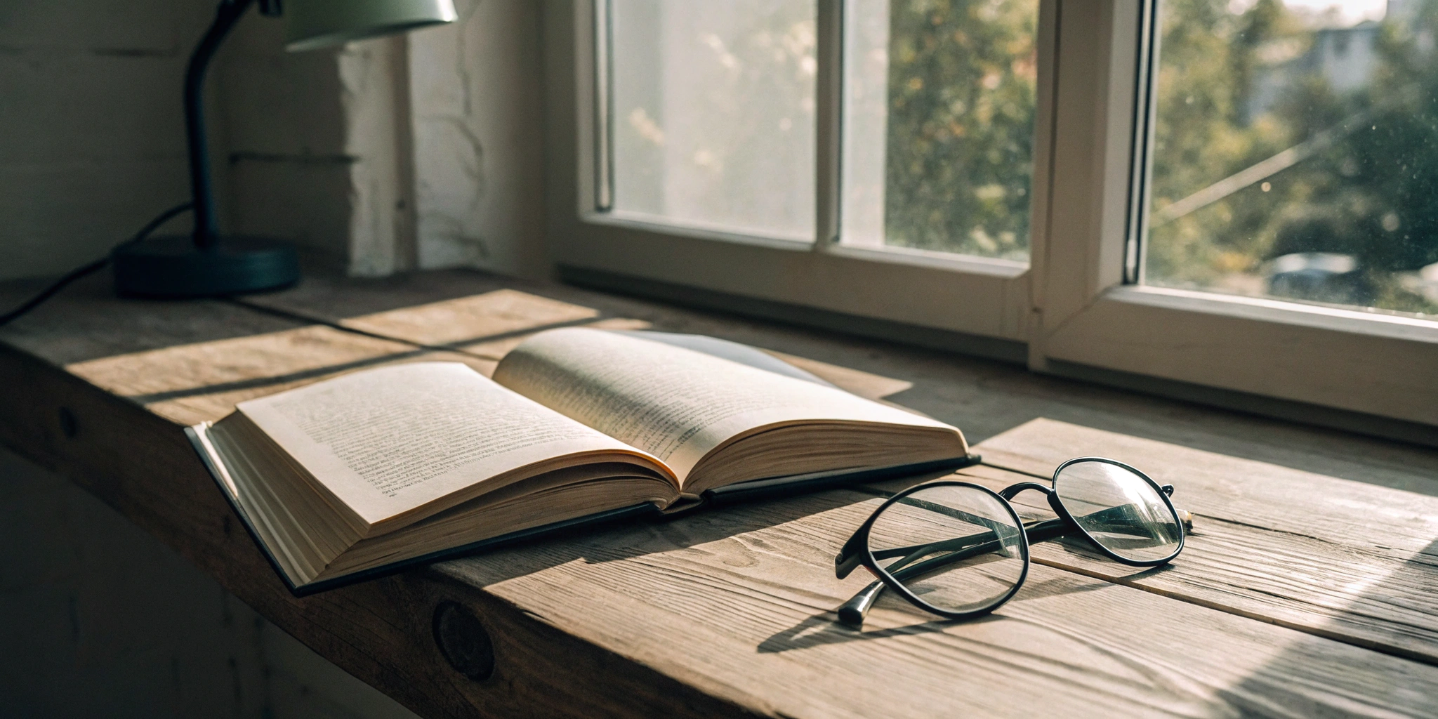 Reading Genius® 3.0 Blog 36 A book and glasses on a desk for practicing the 100 one-minute speed reading drills.