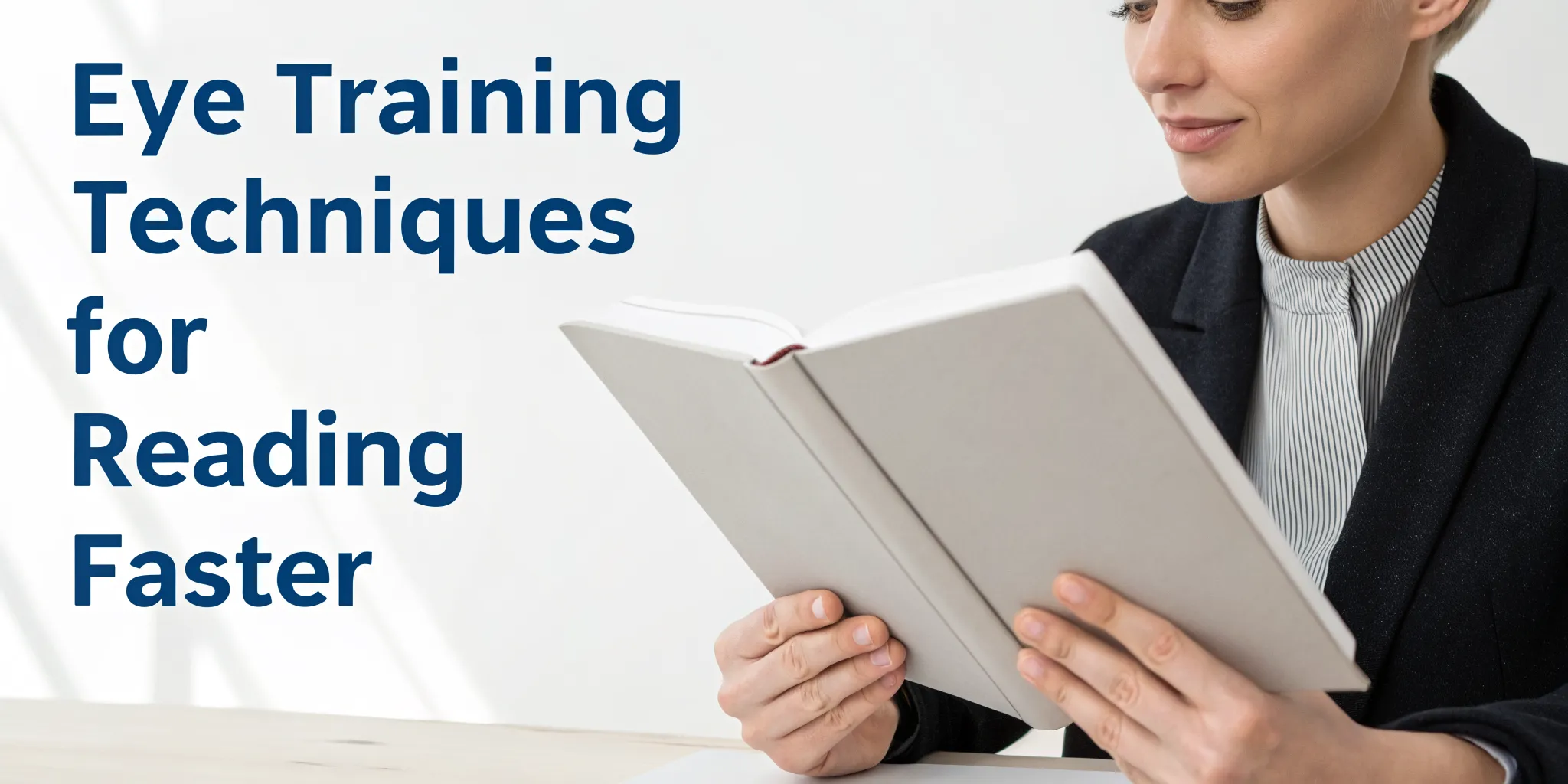 Reading Genius® 3.0 Blog 5 Woman practicing eye training exercises to read faster.